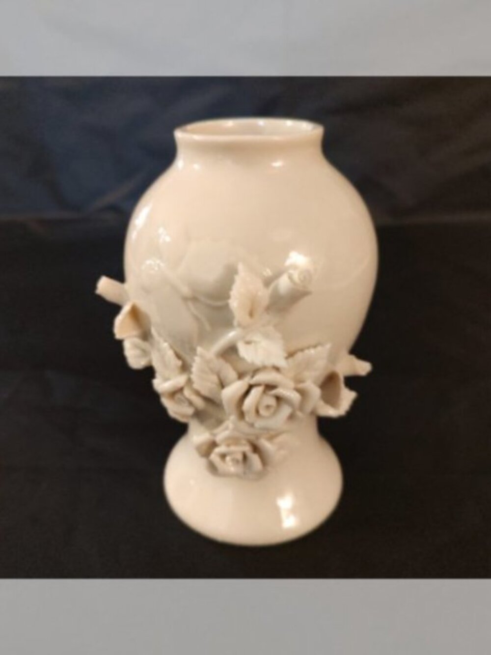 Davco Silver Co Nicole's Flowers Collection Cream Porcelain 3D Vase